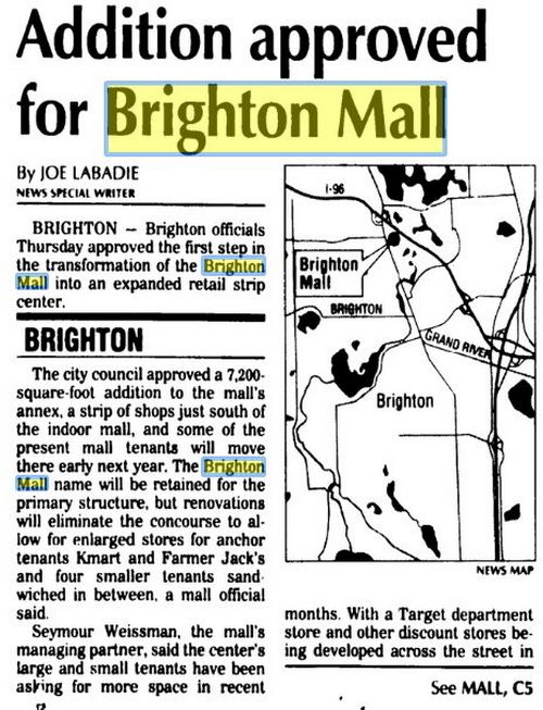 Brighton Mall - Aug 1993 Article On Expansion (newer photo)